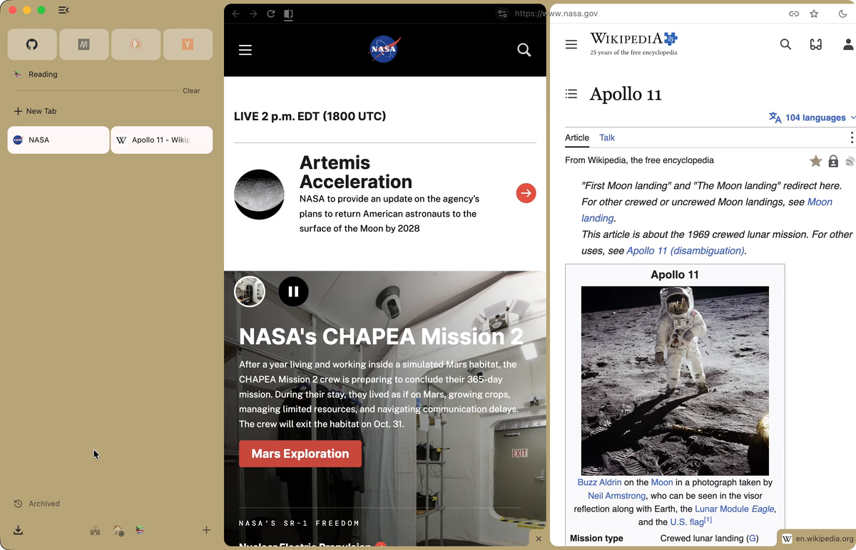 Open Window Gradient Stedding Browser — open-source, Arc-style browser built on Chromium
